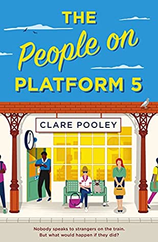 Image Description: The cover of The People on Platform 5 features an illustration of a group of passengers (and a dog) on a station platform